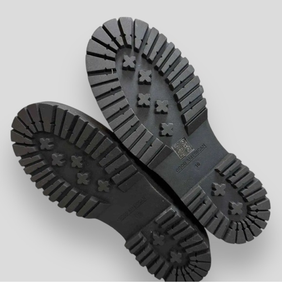 Good American Pull On Lug Thick Sole Chunky Chelsea Black Boots - Picture 8 of 10